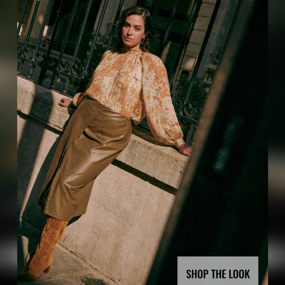 Sezane Solange Blouse in Floral Tan - Picture 5 of 14